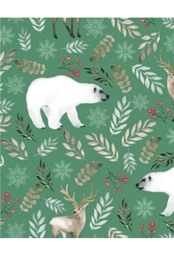 Kerstpapier Coated norway green 70cm x 200meter