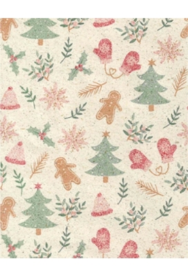 Kerstpapier Gras christmas gingerbread 70cm x 200meter