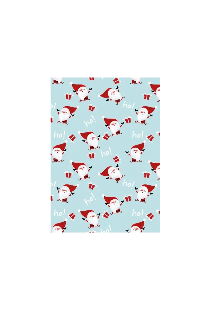 Kerstpapier Happy Santa Licht Blauw 70 cm x 200meter