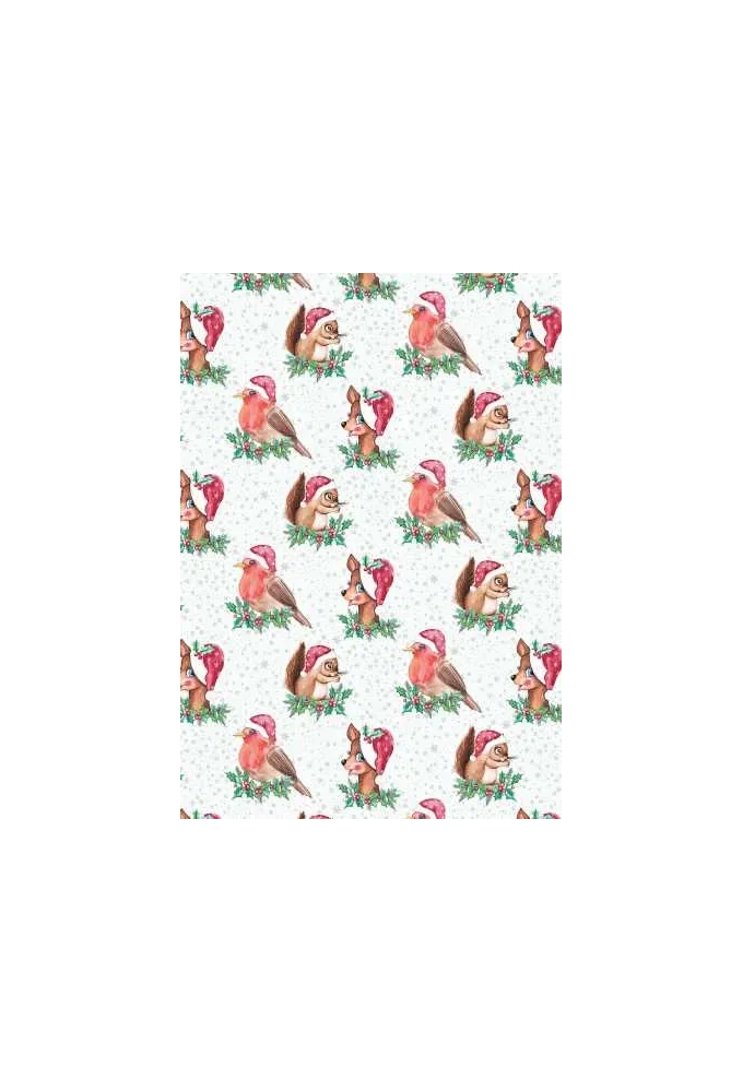 Luxe Kerstpapier Lovely Christmas Wit & Blauw 60cm x 200meter