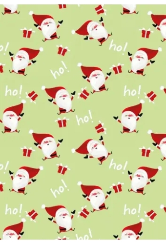 Kerstpapier Happy Santa Lime Groengroen 30 cm x 200meter