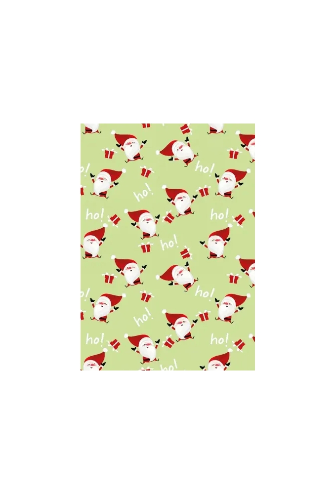 Kerstpapier Happy Santa Lime Groengroen 30 cm x 200meter