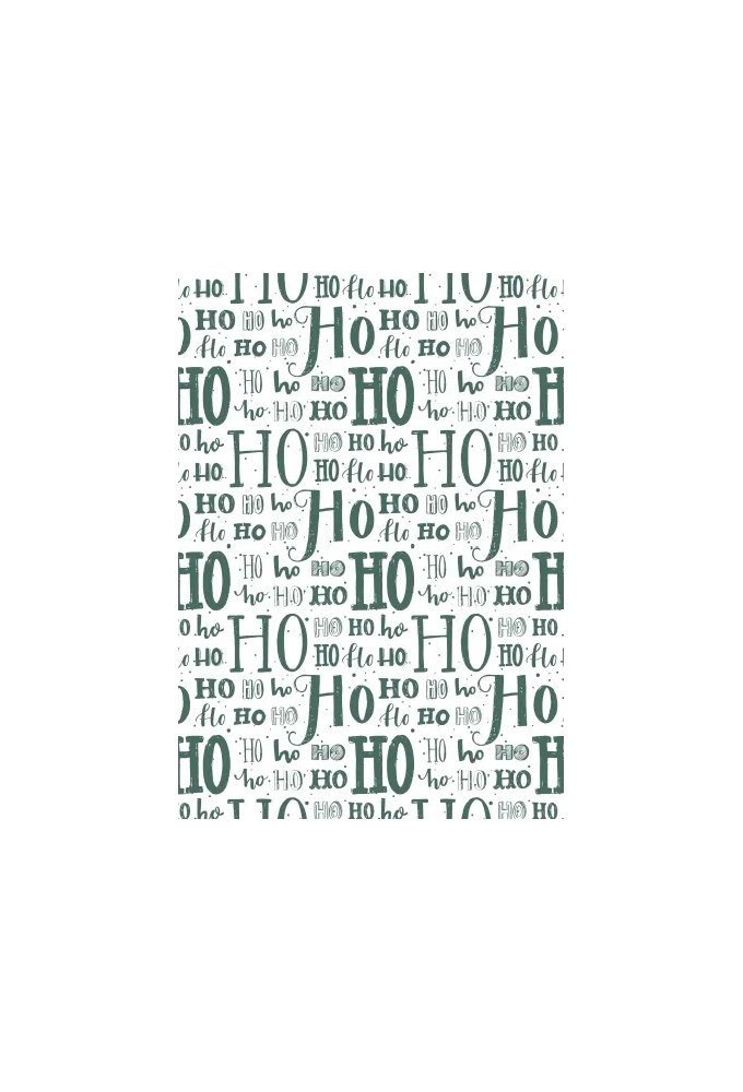 Kerstpapier Hoho Lettering Groen 30 cm x  200meter