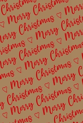 Kerstpapier Kraft Merry Christmas Wishes Kraft Red 30cm x 250meter
