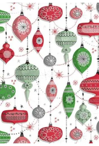 Kerstpapier Metallized Retro Xmas Classic 30cm x 100meter