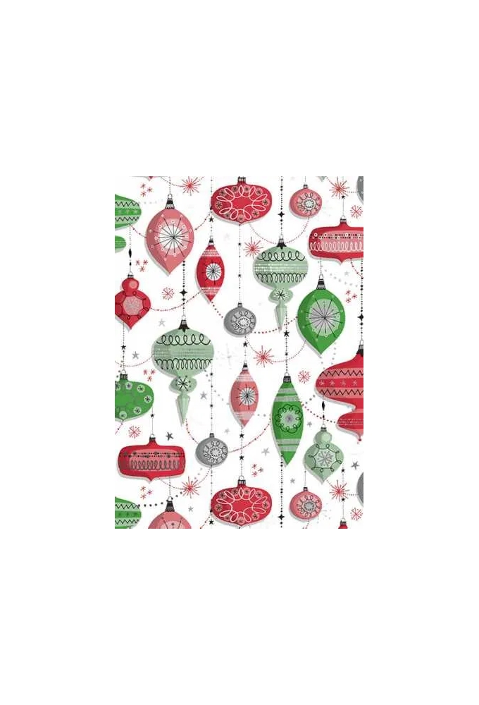 Kerstpapier Metallized Retro Xmas Classic 30cm x 100meter