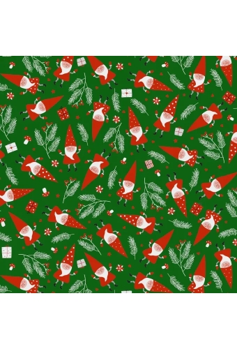 Kerstpapier Santa's Friend Green 30cm x 200meter