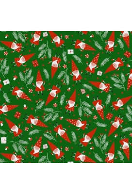 Kerstpapier Santa's Friend Green 30cm x 200meter