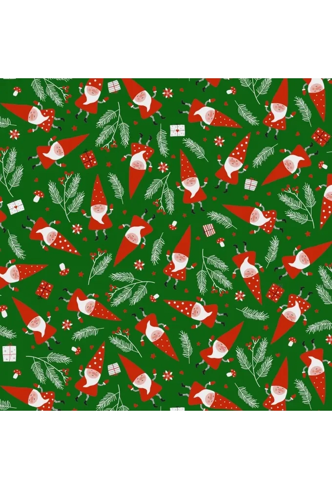 Kerstpapier Santa's Friend Green 30cm x 200meter