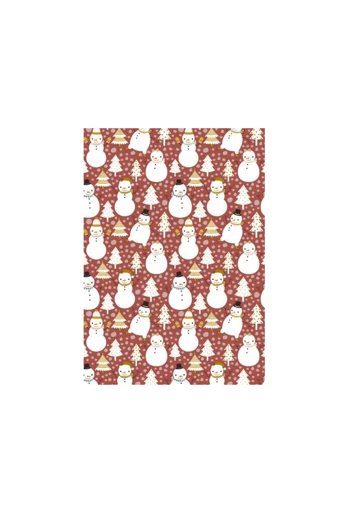 Kerstpapier snowman dance brick 30cm x 200meter