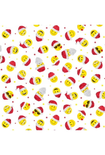 Kerstpapier X-Mas Smileys 30cm x 200meter