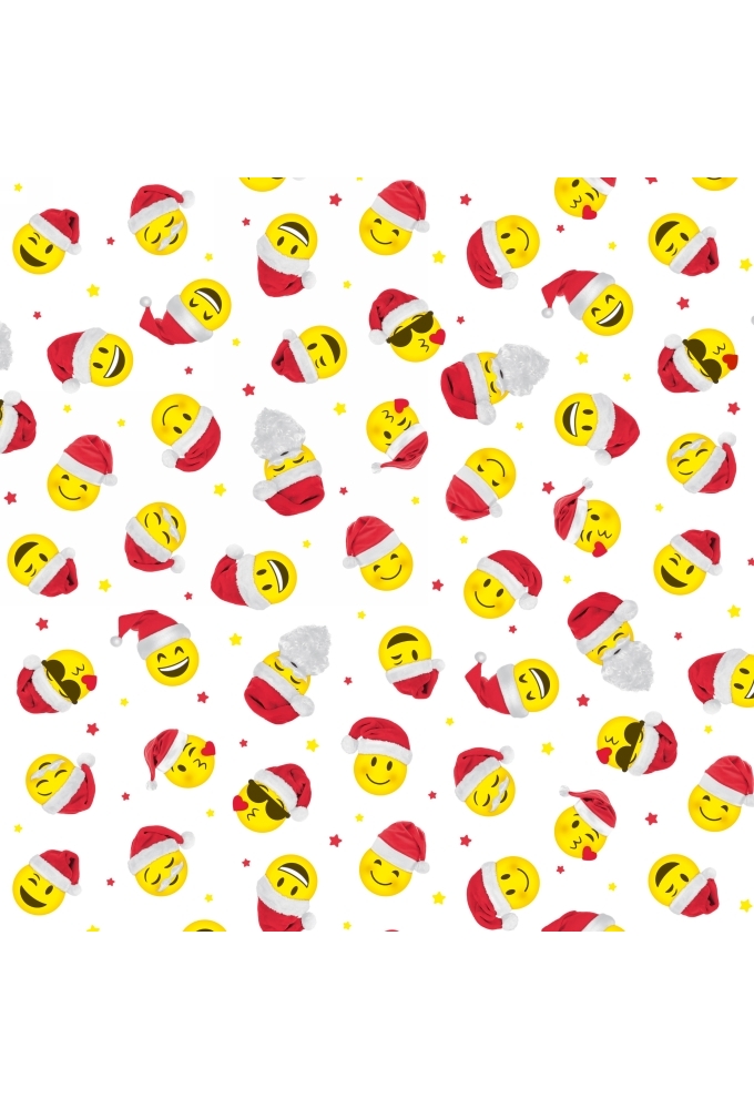 Kerstpapier X-Mas Smileys 30cm x 200meter