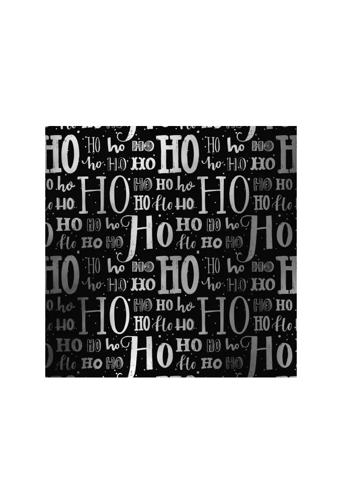 Kerstpapier xmas letters Zwart Metallic 30cm x 100meter
