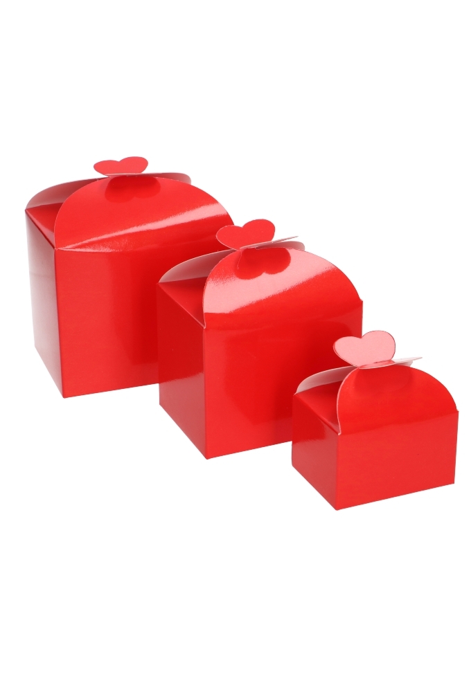 Bonbondoosjes Todi Rood Glans 250gram 9.5x7.5x6cm 25stuks