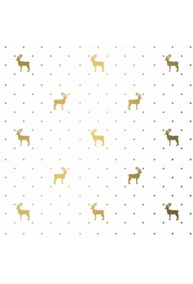 Kerstpapier du monde reindeer Rose goud  70cm x 200meter