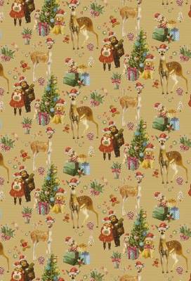 Kerstpapier Kraft Xmas Poetry 70cm x 250meter