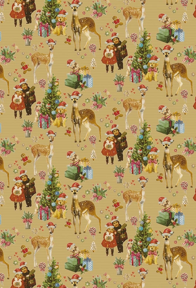 Kerstpapier Kraft Xmas Poetry 70cm x 250meter