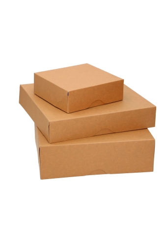 Gebaksdozen Kraft Delights 25x25x5cm Kraft Onbedrukt 50stuks