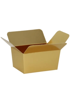 Bonbondoosjes KrabPraline Goud glans 150 grams 8,5x6x5,5cm 24stuks