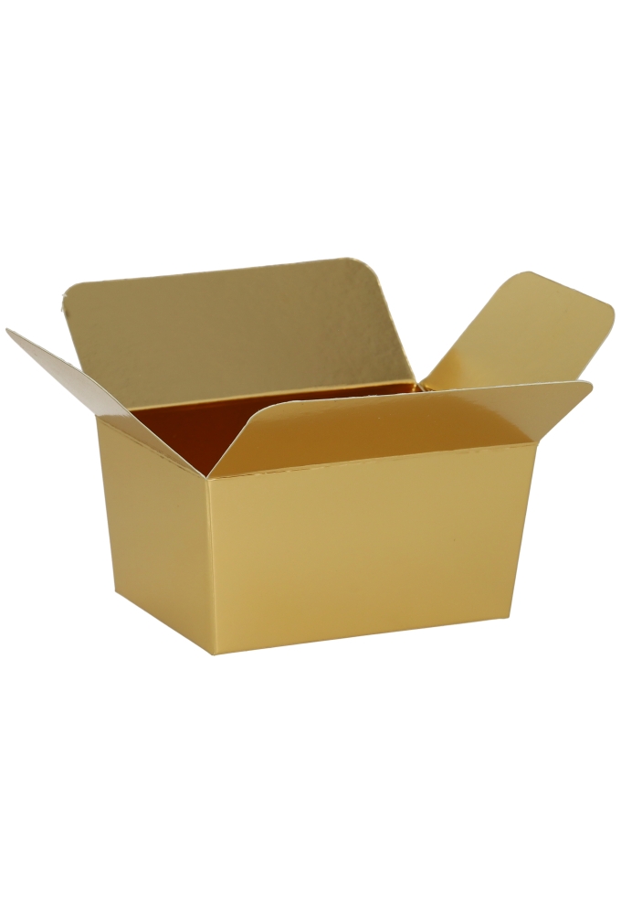 Bonbondoosjes KrabPraline Goud glans 250 grams 10x7x5,5cm 24stuks
