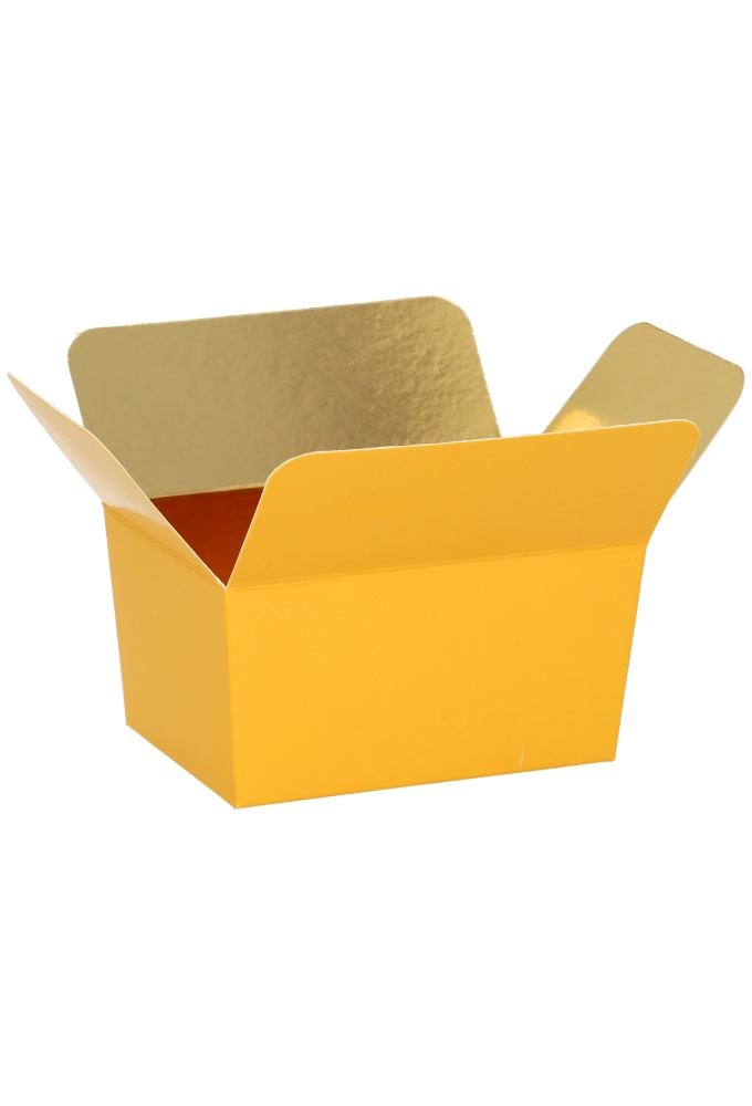 Bonbondoosjes KrabPraline Warm geel 250 grams 10x7x5,5cm 24stuks