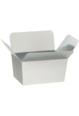 Bonbondoosjes KrabPraline Zilver mat 150 grams 8,5x6x5,5cm 24stuks