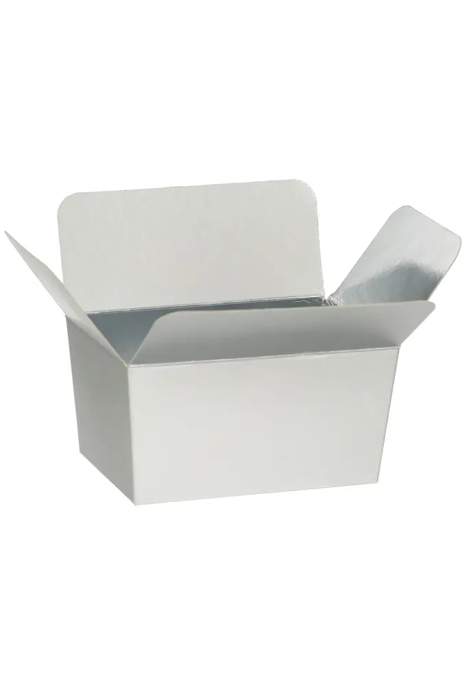 Bonbondoosjes KrabPraline Zilver mat 150 grams 8,5x6x5,5cm 24stuks
