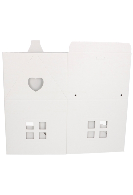 Geschenkdoos Huisje Wit & Koord 20x20x18cm 30stuks