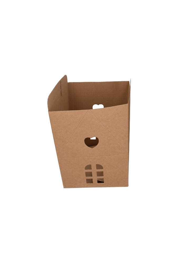 Geschenkdoos Huisje Naturel & Koord 24.5x24.5x15cm 30stuks