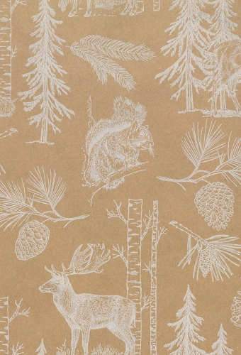 Kerstpapier Bruin Kraft Woodland Whisper  50cm x 100meter