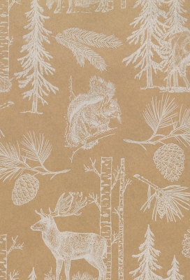 Kerstpapier Bruin Kraft Woodland Whisper  50cm x 100meter