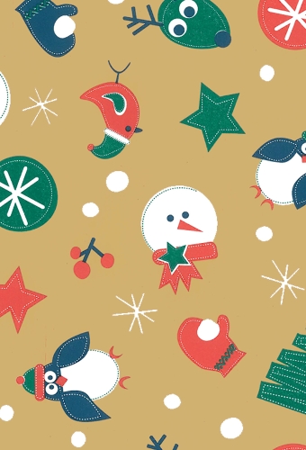 Kerstpapier Trendy Frosty Forest Fun 50cm x 100meter
