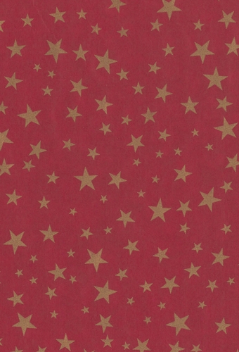 Kerstpapier Bruin Kraft Golden Starfall  30cm x 100meter