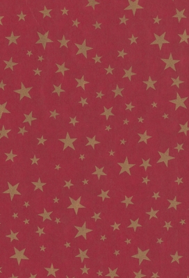 Kerstpapier Bruin Kraft Golden Starfall  30cm x 100meter