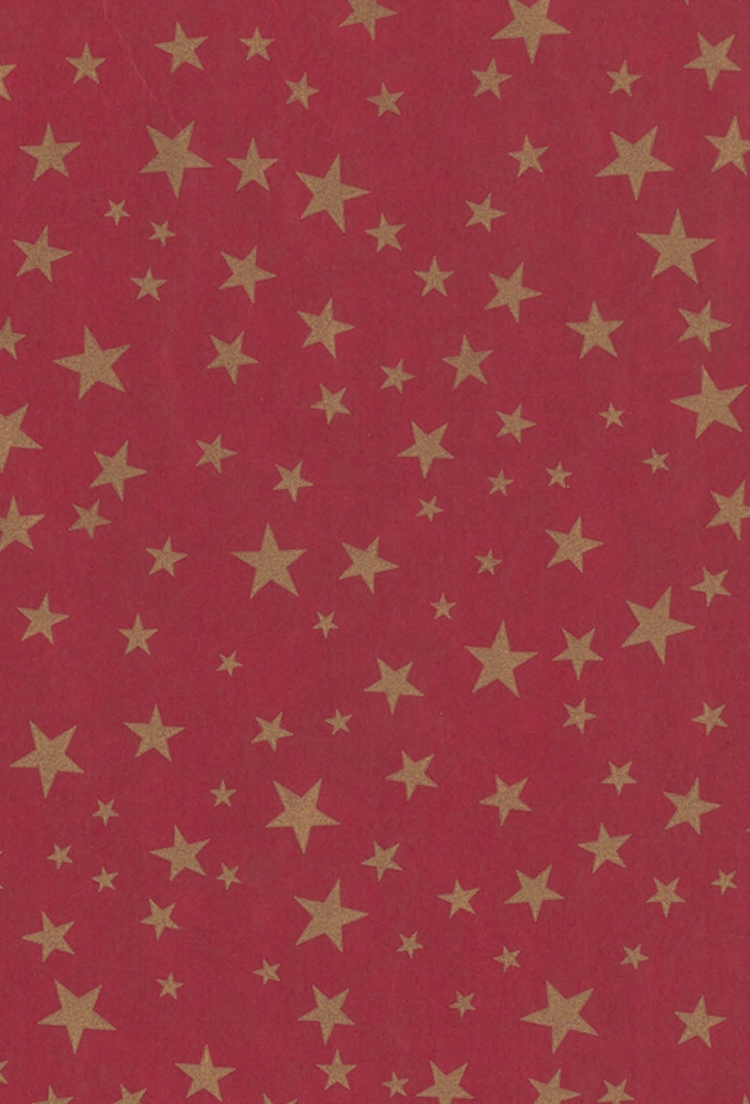 Kerstpapier Bruin Kraft Golden Starfall  30cm x 100meter