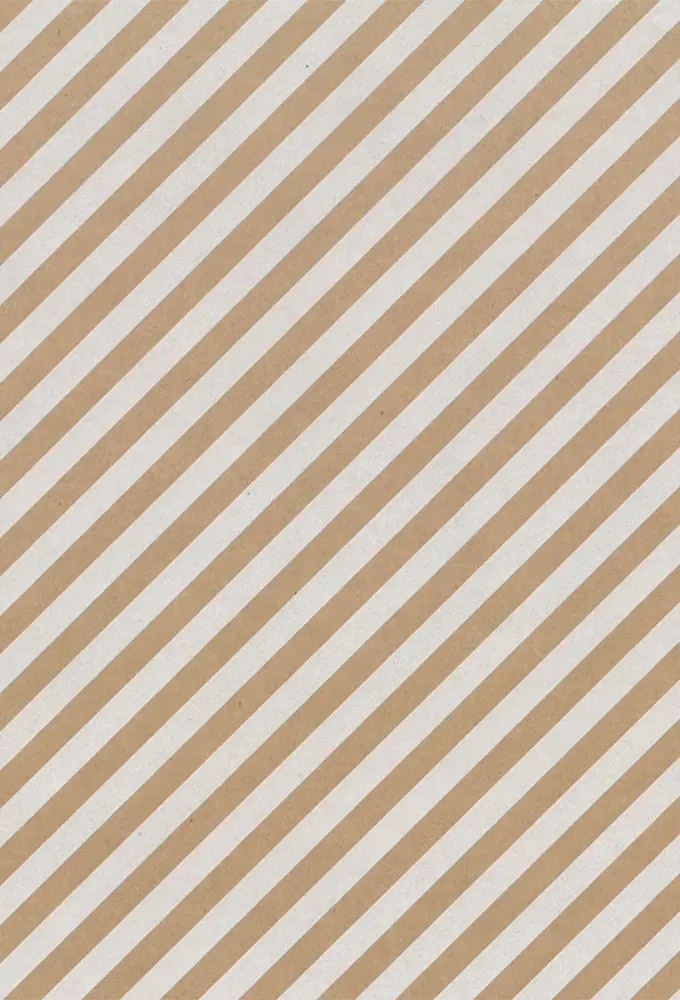 Geschenkpapier Brown Kraft Stripes White 70cm x 200meter