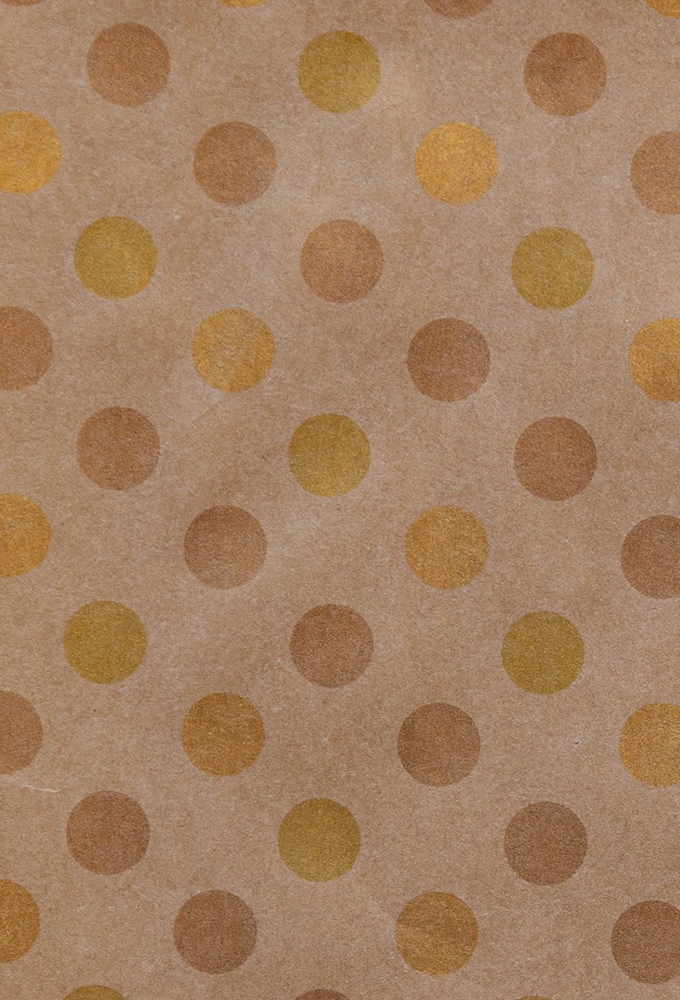 Geschenkpapier Kraft Golden Dots 50cm x 200meter