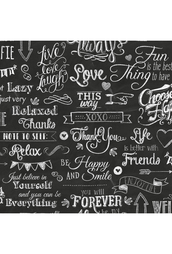 Geschenkpapier Wit Kraft Playful Chalk  50cm x 200meter