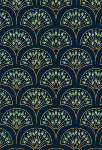 Geschenkpapier Coated Peacock Deco 50cm x 200meter