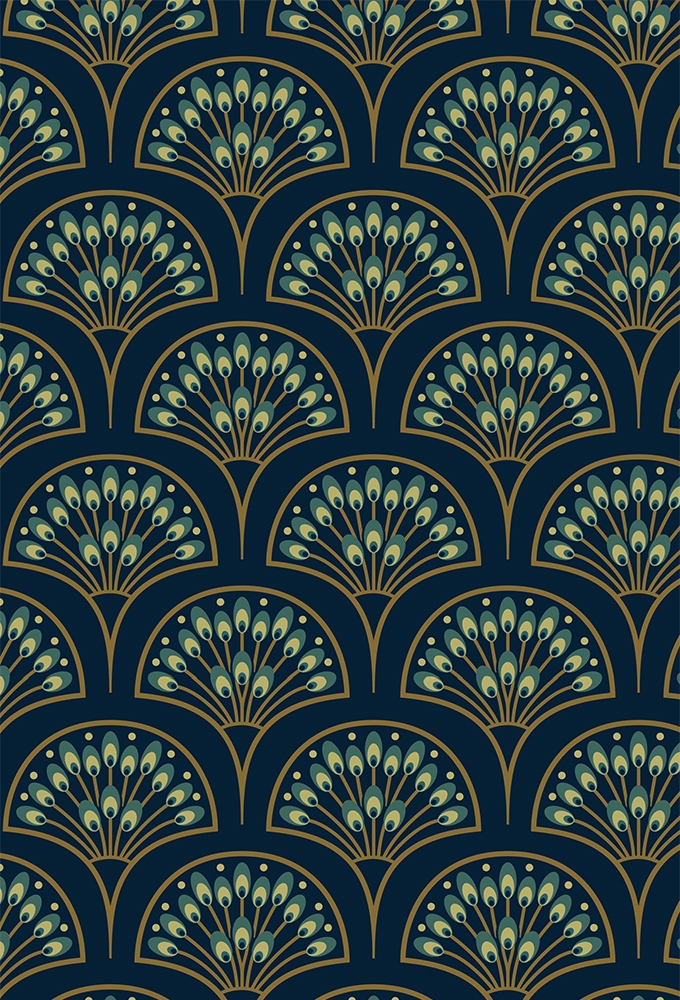 Geschenkpapier Coated Peacock Deco 50cm x 200meter