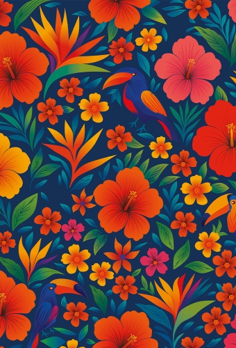 Geschenkpapier Coated Sunset Tropics 50cm x 200meter