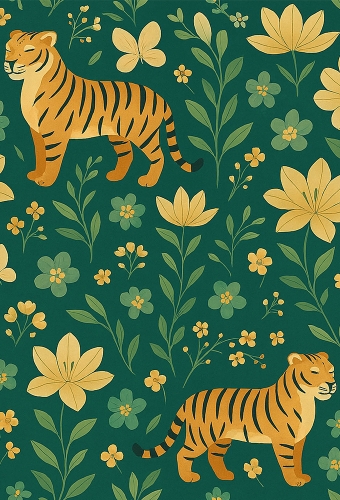 Geschenkpapier Coated Tiger Garden 50cm x 200meter