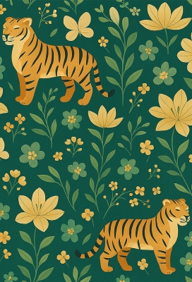 Geschenkpapier Coated Tiger Garden 70cm x 200meter
