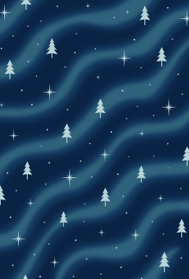 Kerstpapier Coated Northern Night 30cm x 100meter