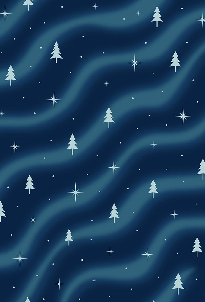 Kerstpapier Coated Northern Night 50cm x 100meter
