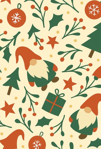 Geschenkpapier Coated Nordic Gnomes 50cm x 100meter