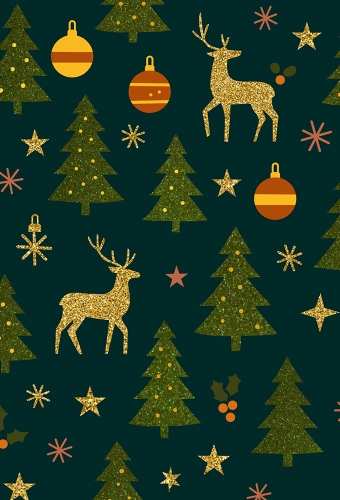 Kerstpapier Coated Festive Forest 30cm x 100meter