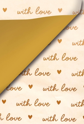 Geschenkpapier Coated Dubbelzijdig Love Notes 50cm x 100meter