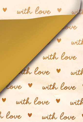 Geschenkpapier Coated Dubbelzijdig Love Notes 70cm x 100meter
