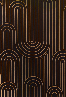 Geschenkpapier Metallised Golden Arches Black 30cm x 100meter
